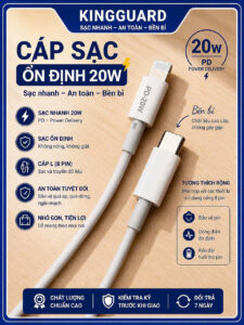Cáp Lightning Letong PD 20W hỗ trợ sạc nhanh iPhone, truyền dữ liệu ổn định, chống gãy gập, an toàn, bền bỉ và tương thích nhiều thiết bị.