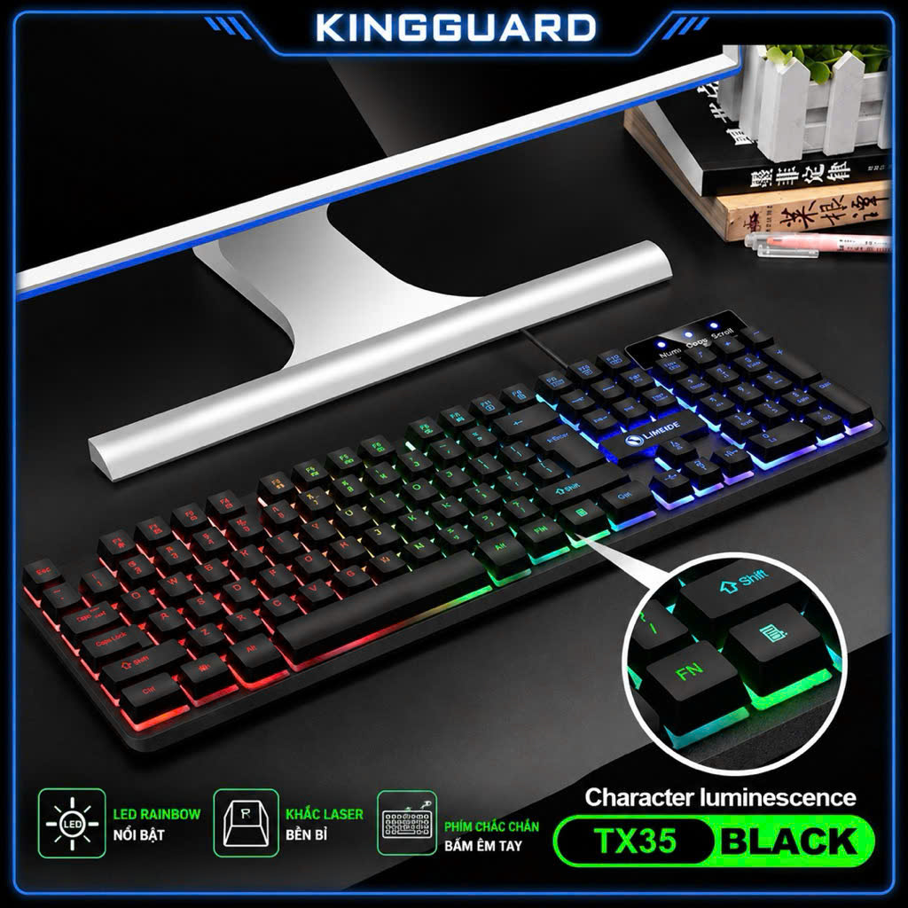 Bàn Phím Cơ LIMEI GTX350 104 Phím LED Rainbow USB Cắm Là Dùng Full Size - Bảo Hành KINGGUARD - Ảnh 4