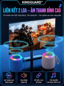 Loa Bluetooth Mini KINGGUARD Bluetooth 5.0 hỗ trợ kết nối TWS 2 loa, âm thanh 360°, âm lượng mạnh mẽ, trải nghiệm nghe nhạc sống động.